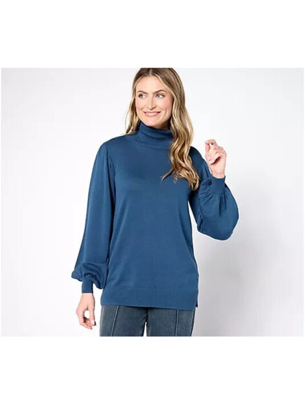 #629 Belle by Kim Gravel Blouson Sleeve Turtleneck Sweater Size XXS